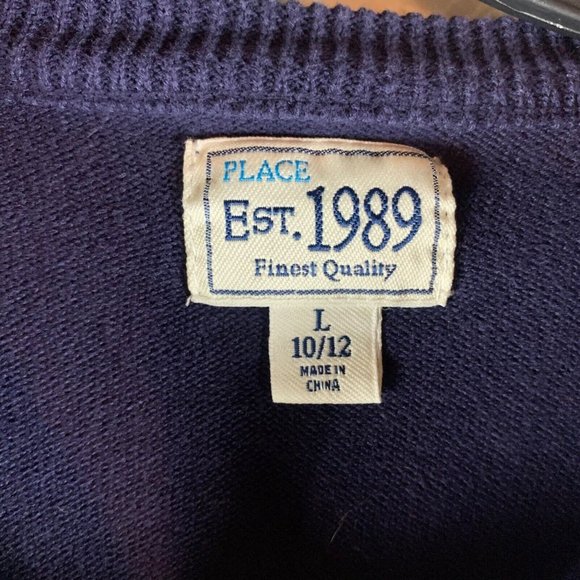 Childrens Place Boys Argyle Sweater, Plaid Button Down Shirt Sz L Set of 2 6480 - Picture 3 of 15